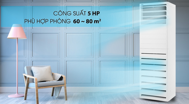 Công suất 5 HP - Máy lạnh tủ đứng LG Inverter 5 HP APNQ48GT3E3